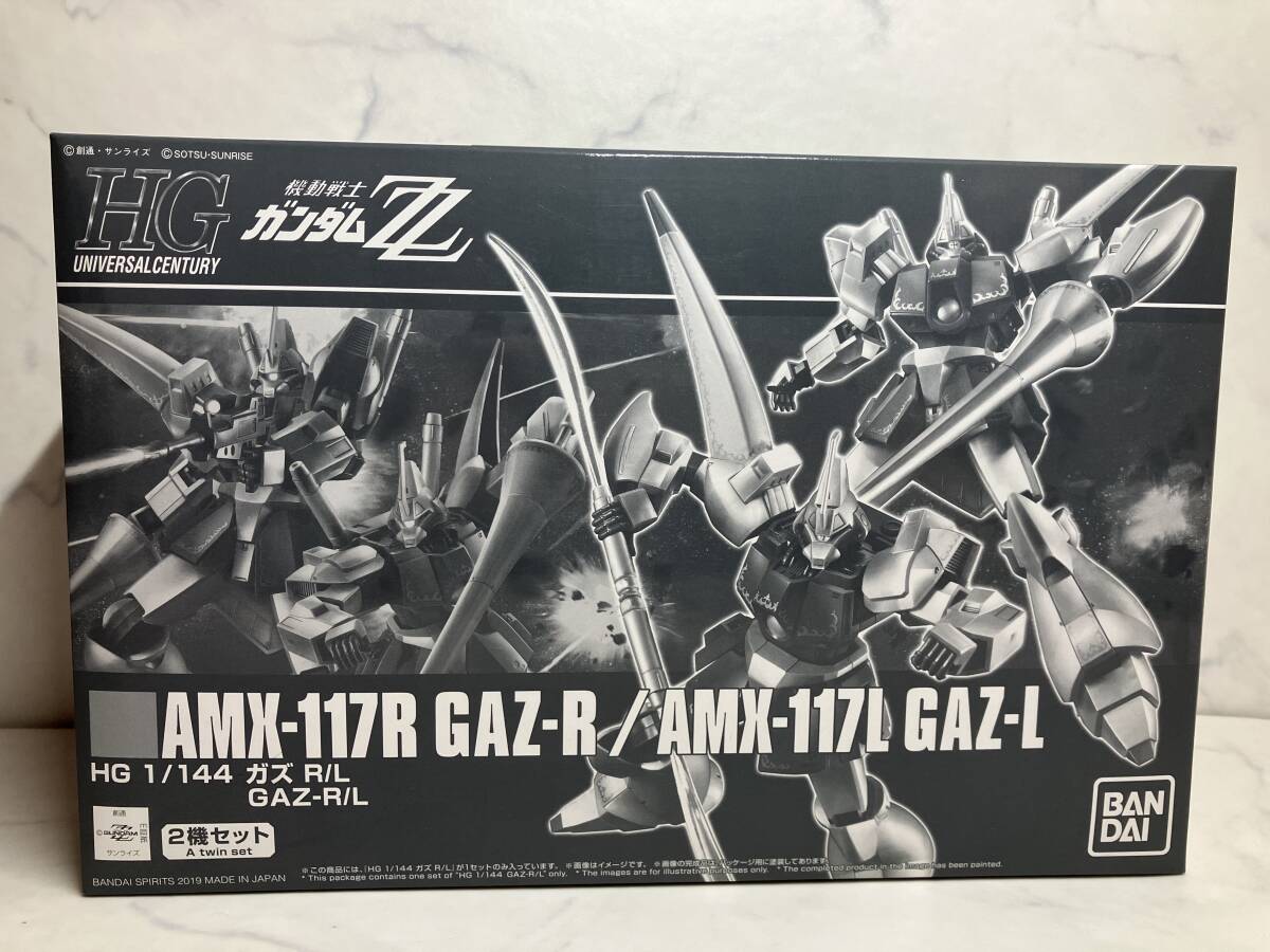 新品未組立【HGUC 1/144】AMX-117R ガズR AMX-117L ガズL（2機セット）ガズアル ガズエル 機動戦士ガンダムZZ ガンプラ バンダイ_画像1