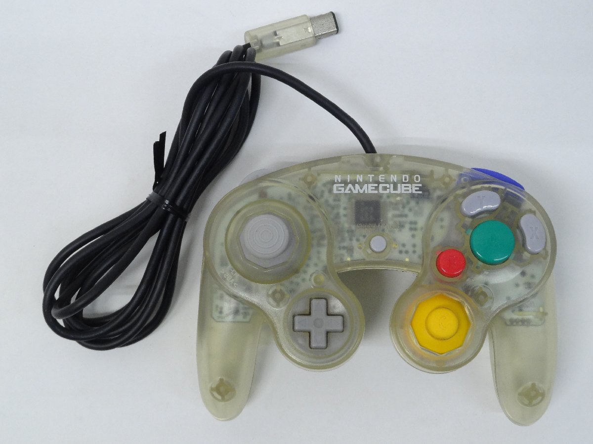 レ■/Zこ7851　任天堂 ゲームキューブ GAMECUBE コントローラー クリア 動作未確認 ジャンク 保証無_画像1