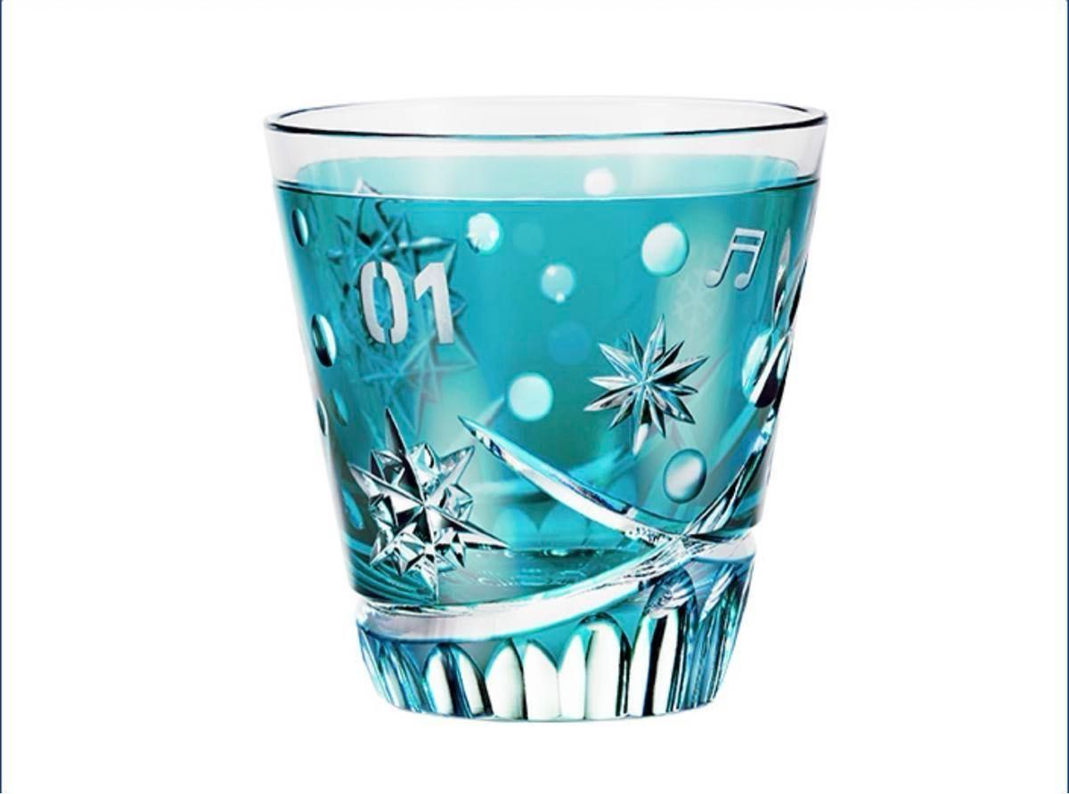 限定品】雪ミク 江戸切子 グラス 花浅葱色 初音ミク 世界で390個 限定品】雪ミク 江戸切子 グラス 花浅葱色 初音ミク 世界で390個