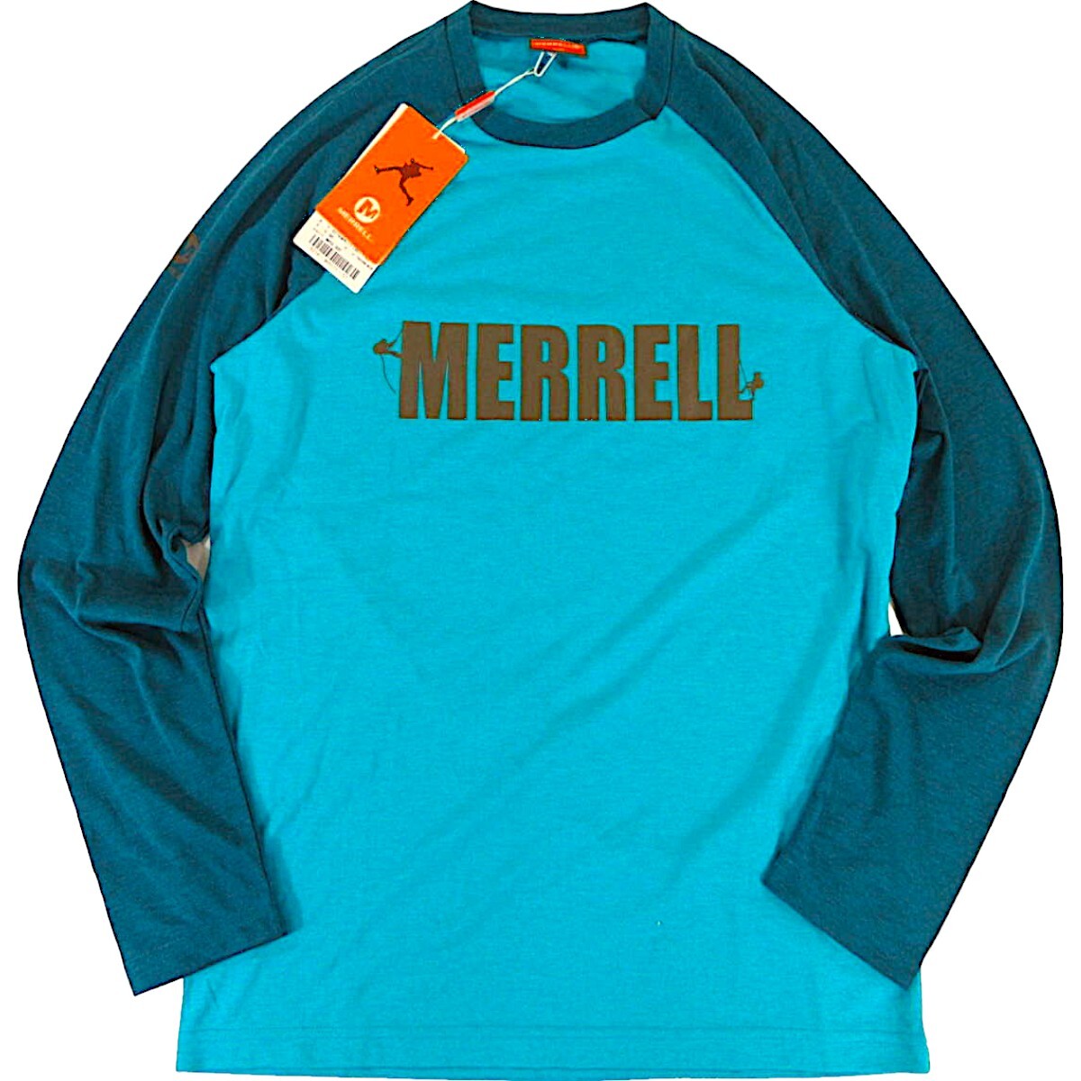 新品◆MERRELL◆M SELECT WICK 速乾 長袖 Tシャツ XL オーシャンブルー◆メレル アウトドア◆J1423_画像1