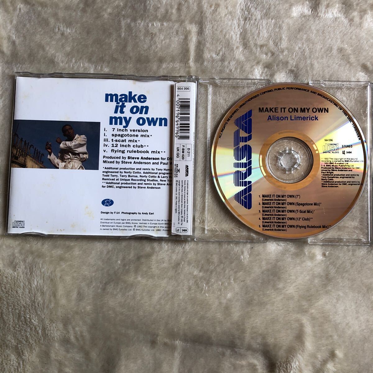 【即決】Alison Limerick / Make It On My Own 英盤CDシングル オリジナル盤 カバー曲多数 クラブクラシック大名曲！_画像3