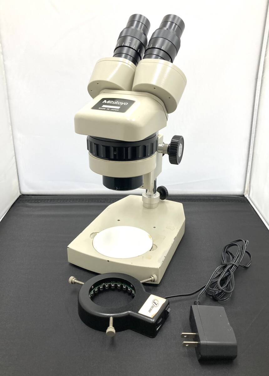 〈光学機器〉Mitutoyo ミツトヨ 顕微鏡 接眼レンズ SWF10X SWF10X リングライト付き【中古/現状品】004607-④_画像1