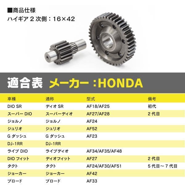  для мотоцикла   мопед   ... Gear   комплект  16×42 ... AF34/AF35/AF48 ... Gear  2 следующий   сторона   Хонда  HONDA
