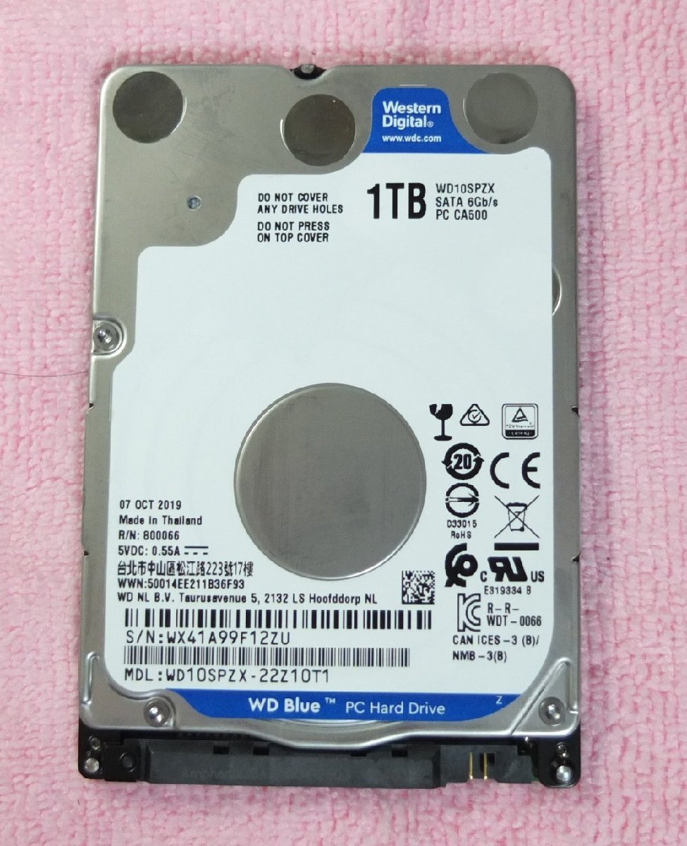 WD 2.5インチ HDD 1TB 7mm 使用時間 17,617H_画像1