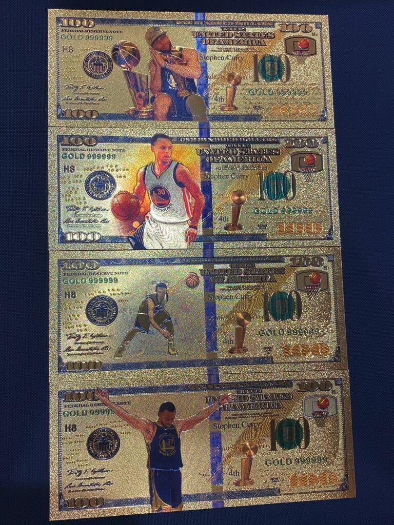 【新品】STEPHEN CURRY /24K GOLD 4枚SET ゴールドの証明書付き NBAカード ジョーダン コービー ステファンカリー レブロン Autoの画像1
