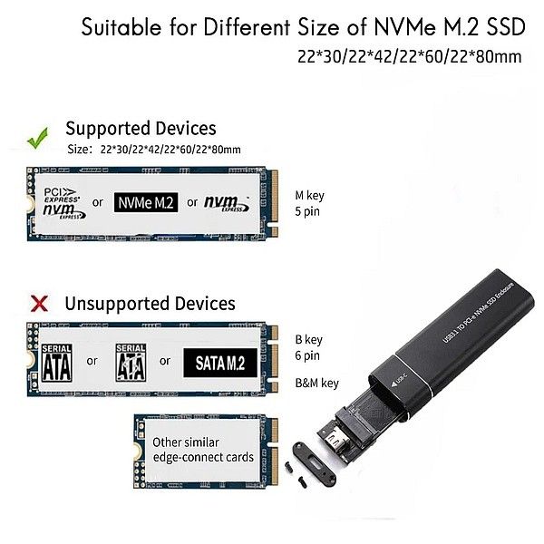【外付けケース】USB3.1 TO PCI-e NVMe SSD enclosure