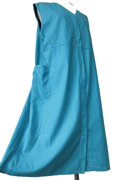  б/у одежда! retro *Vintage синий одноцветный A линия простой moz платье!70s60s70 годы 60 годы Vintage Showa Retro North li весна лето довольно большой Europe 