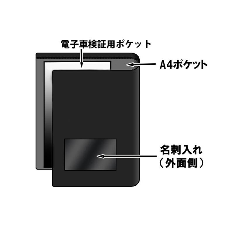 電子車検証対応 車検証入れ 定番A4一枚もの 黒 100枚 中古車販売店 車検証入れ_画像5