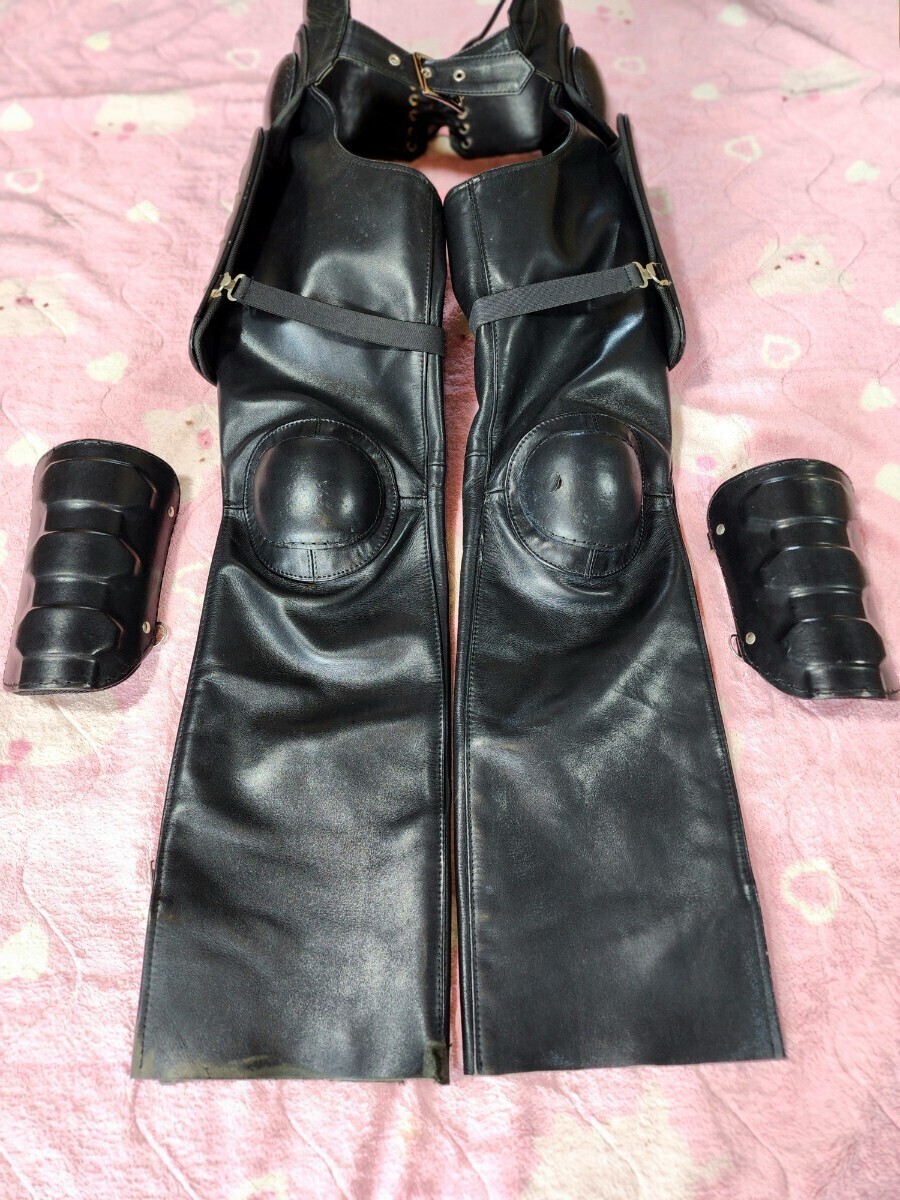 KADOYA Battle chaps SHIINYA REPRICA BATTLE CHAPS full order goods leather thickness 1.2.LEG PROTECTOR service does .