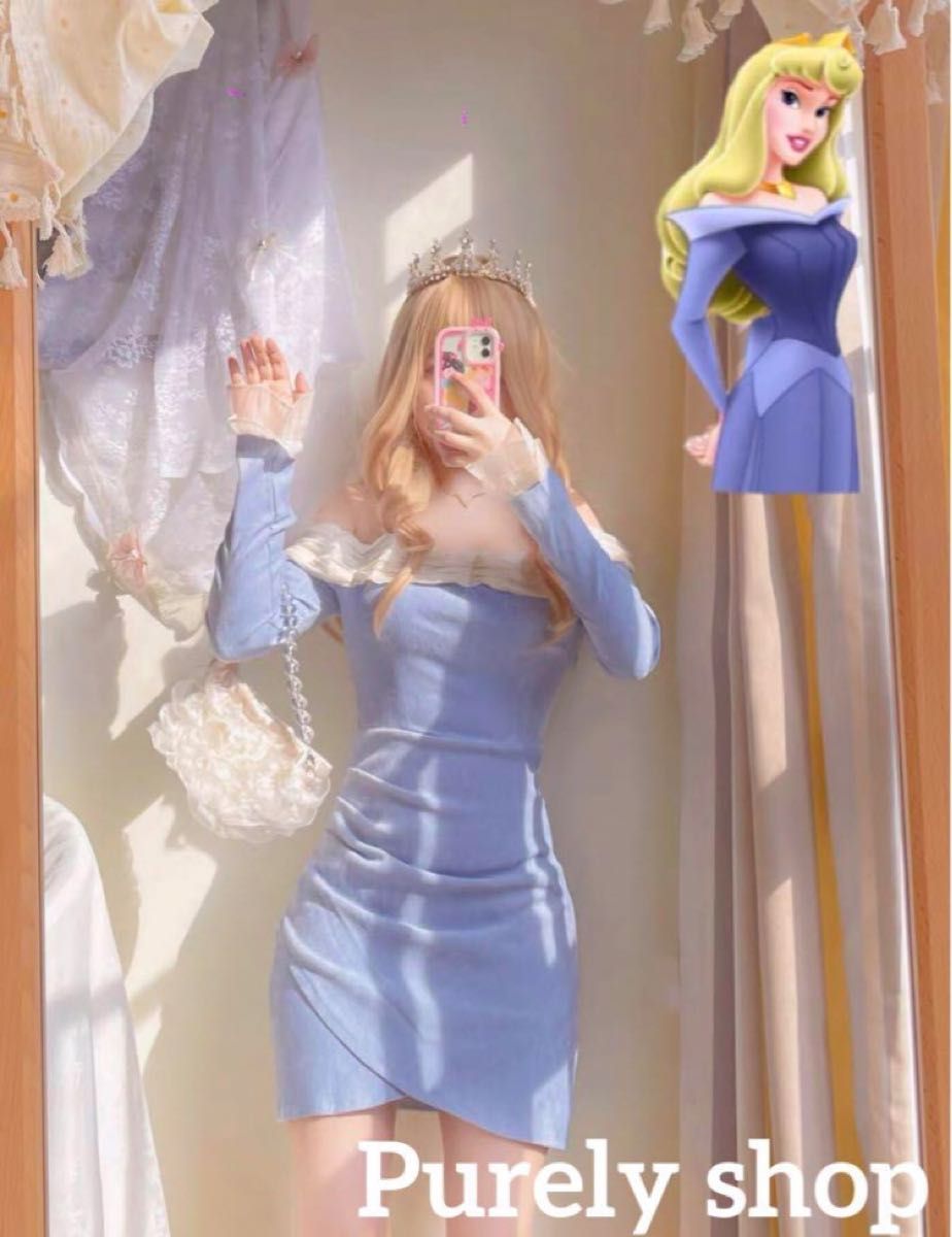 ディズニー 眠れる森の美女 オーロラ姫 私服 ワンピース ドレス ディズニー 眠れる森の美女 オーロラ姫 私服 ワンピース ドレス