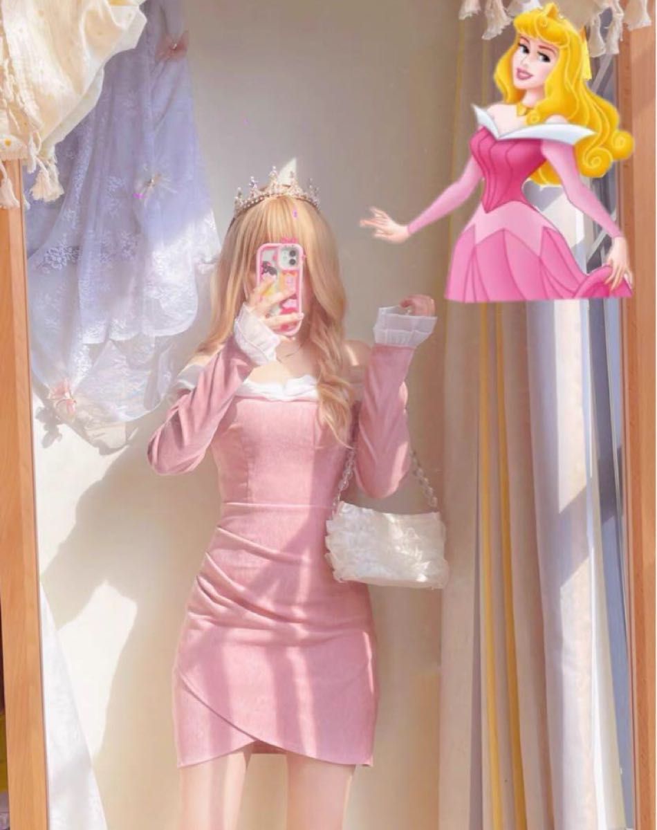 ディズニー 眠れる森の美女 オーロラ姫 私服 ワンピース ドレス ディズニー 眠れる森の美女 オーロラ姫 私服 ワンピース ドレス