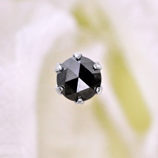 [ новый товар * не использовался ]1 иен ~ максимальное снижение нет натуральный чёрный бриллиант Monde итого 0.34ct, платина sharp . блеск rose cut чёрный бриллиант серьги-гвоздики 
