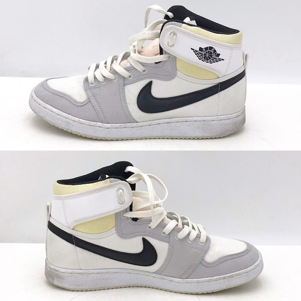 NIKE ナイキ AIR JORDAN 1 KO ノックアウト ジョーダン DO5047-100 ホワイト 白 28.5cm 箱無 ハイカット スニーカー 靴 クツ【NK6007】_画像5