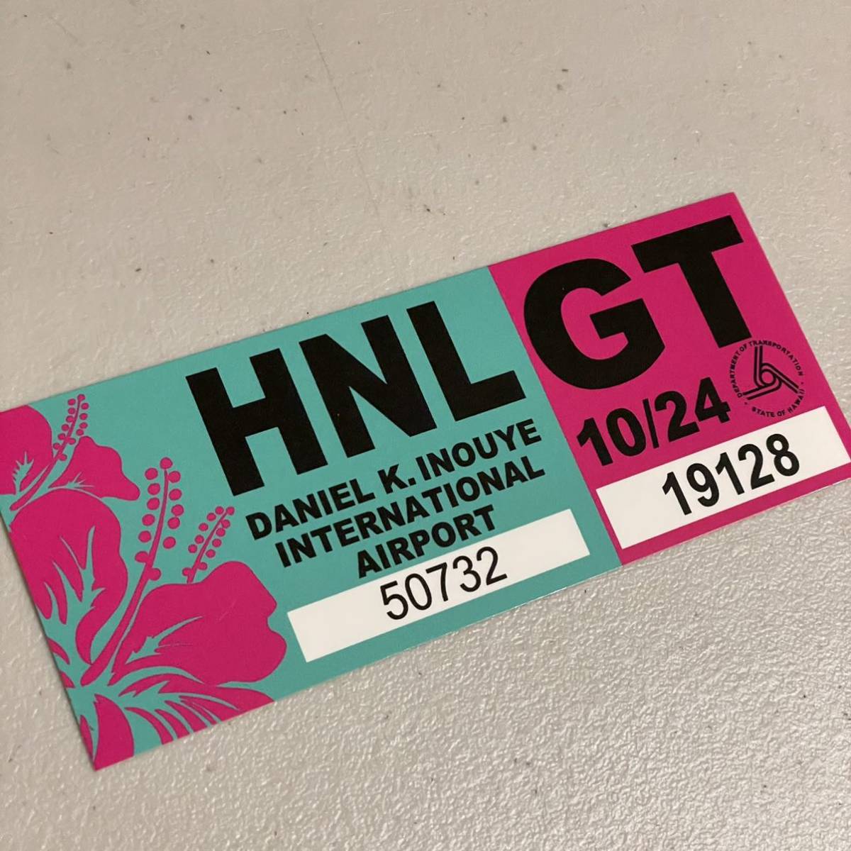 Gハワイ HNL空港パスステッカー ホノルル インスペクション USDM HDM HAWAII ALOHA アロハの画像2