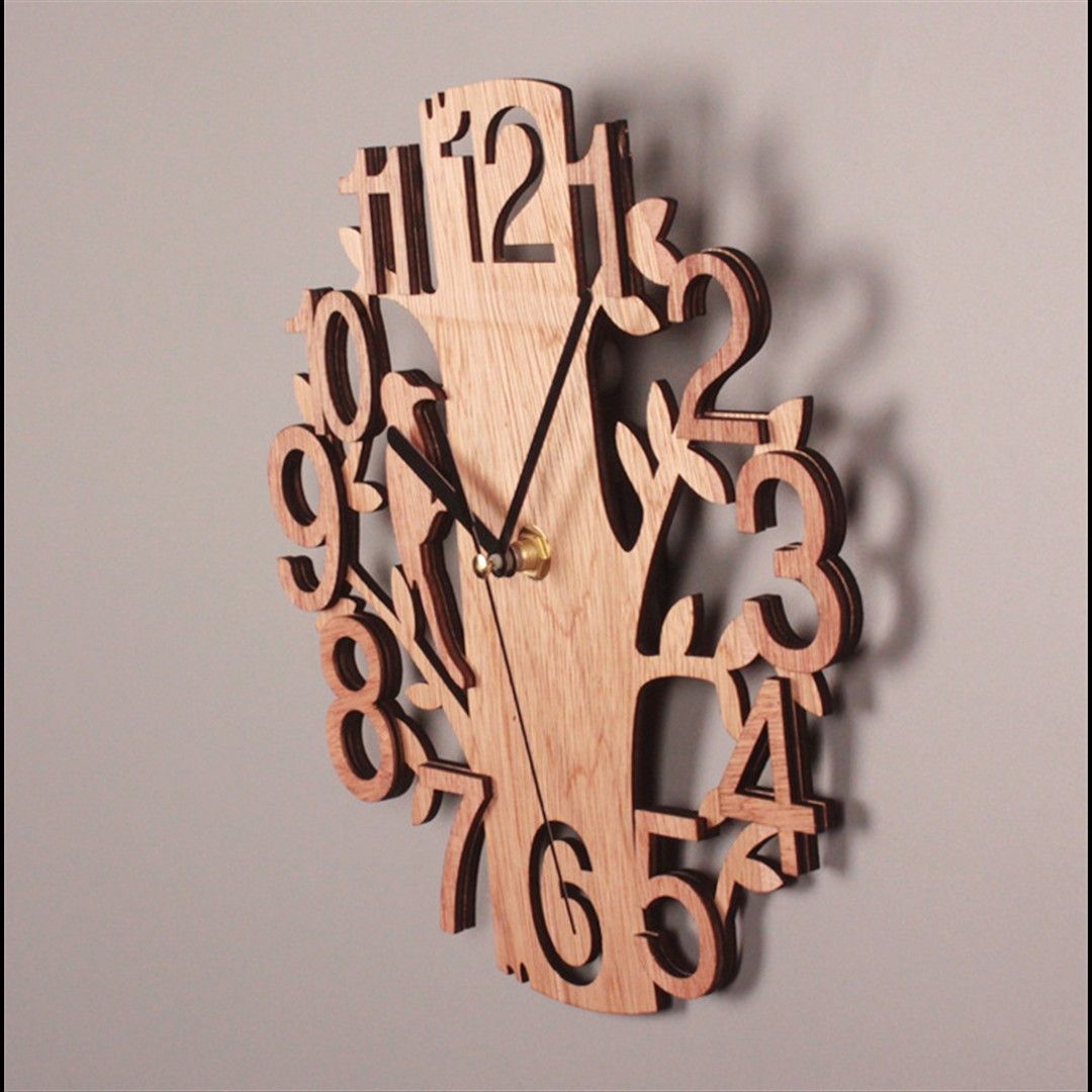 【新品】壁掛け時計 木製  インテリア　小鳥　リビング オフィス　ベッドルーム 北欧 おしゃれ