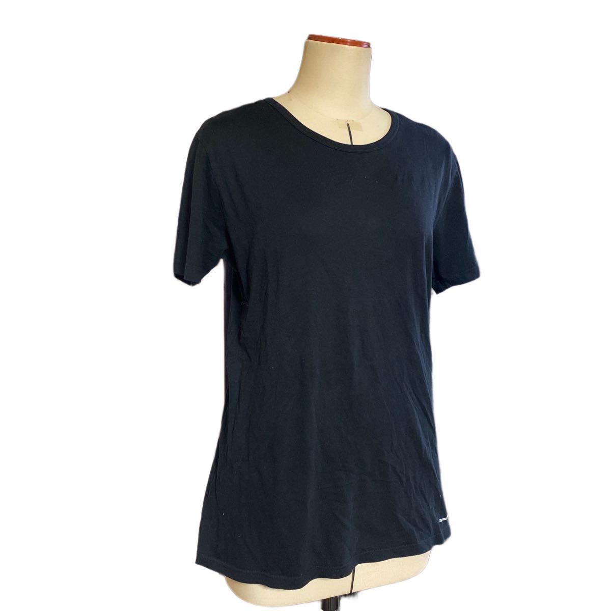【メンズ】 Tシャツ コットン トップス 半袖　黒　インナーシャツ　エンポリオアルマーニ