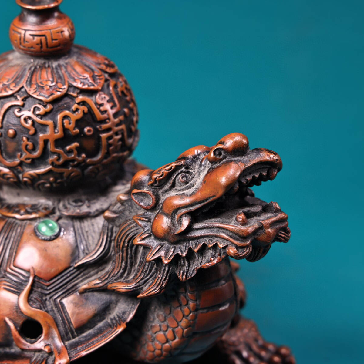 超珍館蔵】銅製 ひょうたん龍龜熏香炉 置物 古賞物 古美術品 超珍館蔵】銅製 ひょうたん龍龜熏香炉 置物 古賞物 古美術品