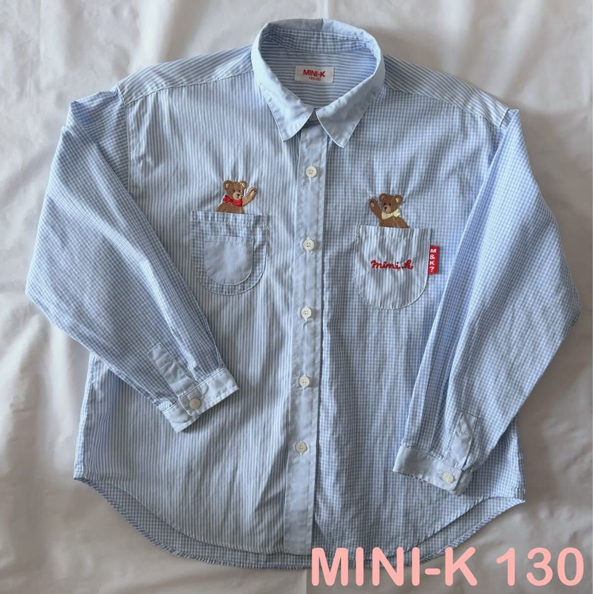 MINI-K 130  長袖シャツ　ブルー系　ミニケー