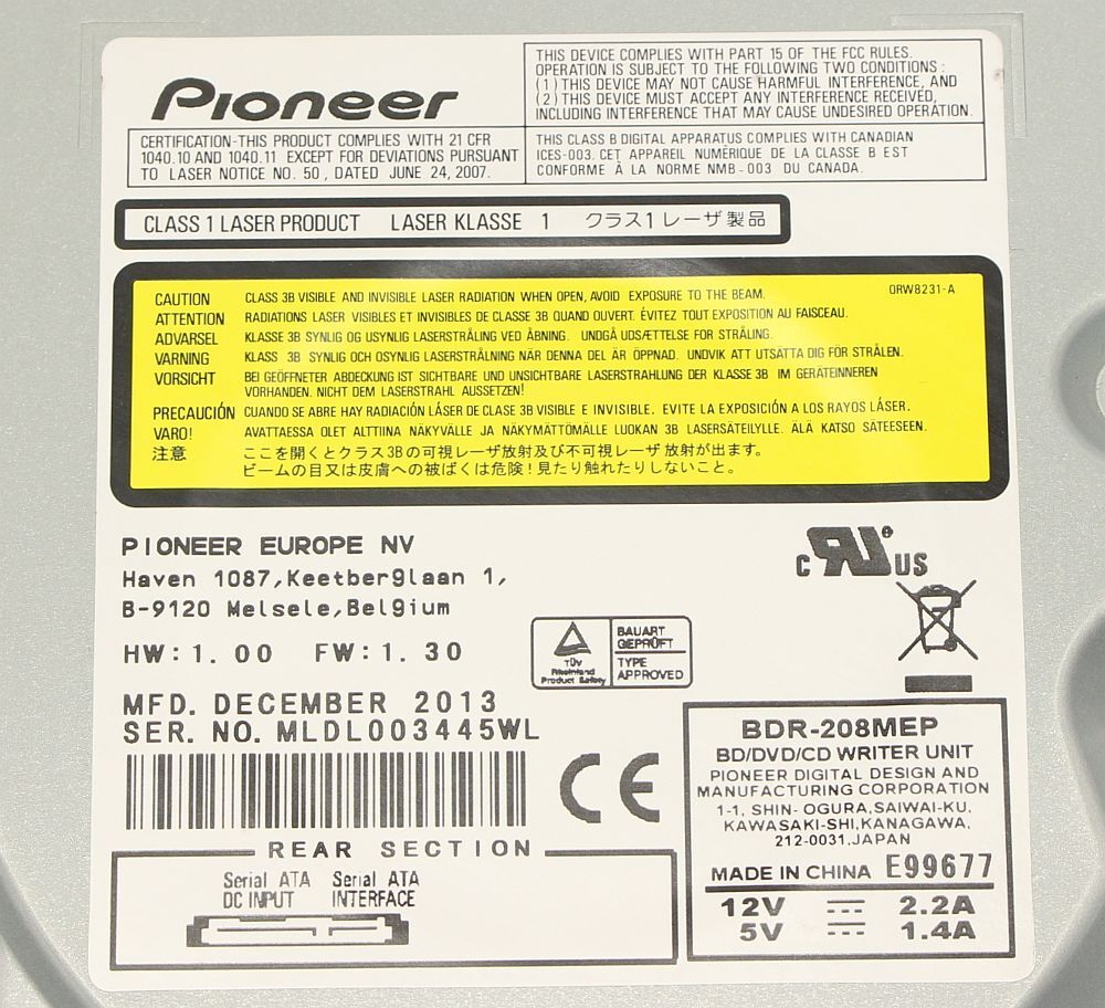 Pioneer ブルーレイドライブ BDR-208MEP SATA アイボリー_画像4