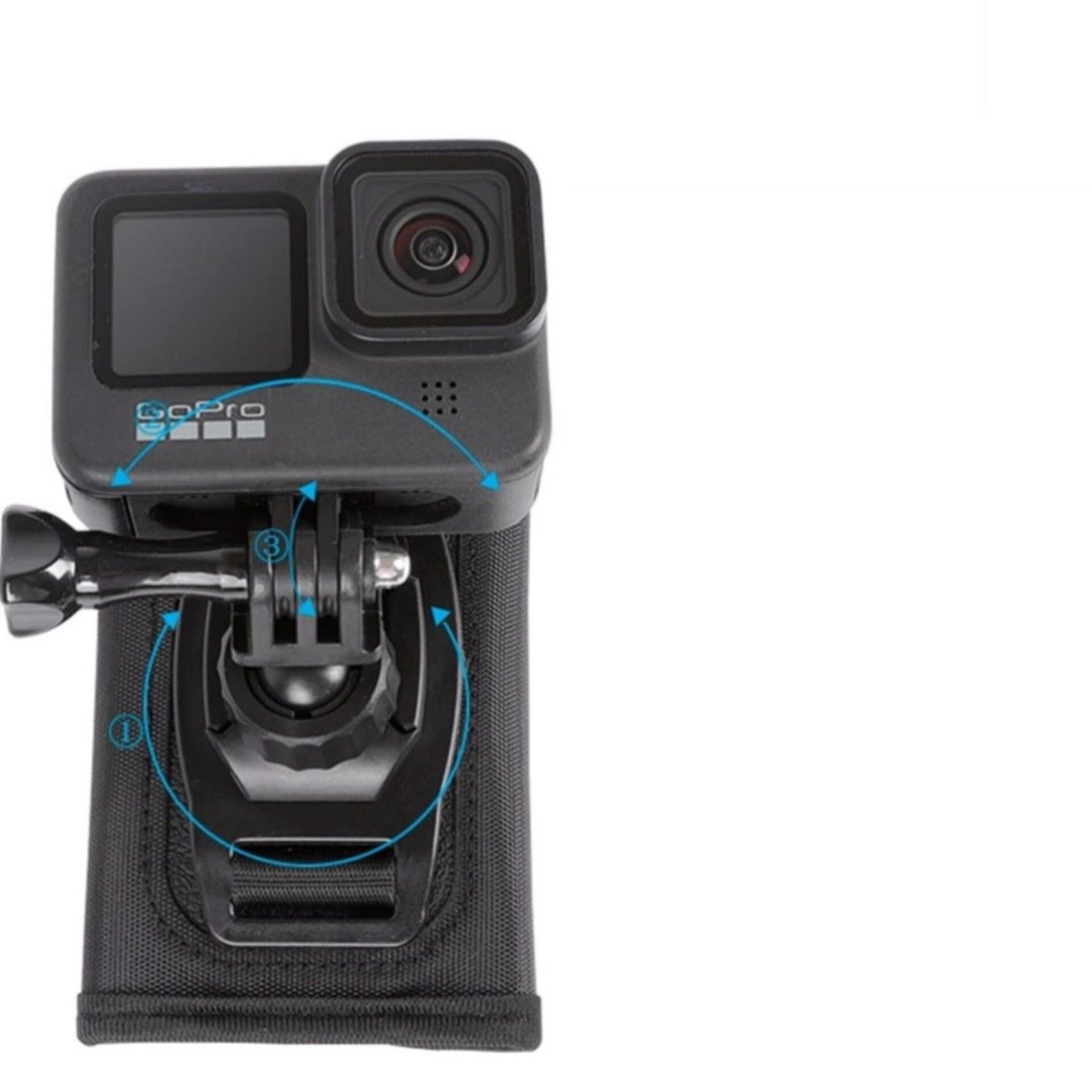 アクションカメラ バックパックマウント 360°回転可能 カメラアクセサリー グリップマウントアクションカメラ カメラホルダー
