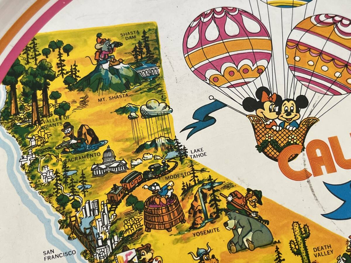 ◆ トレー カリフォルニア ディズニーランド WALLT DISNEY PRODUCTIONS ミッキーマウス レトロ トレイ 小物置き 31059_画像6