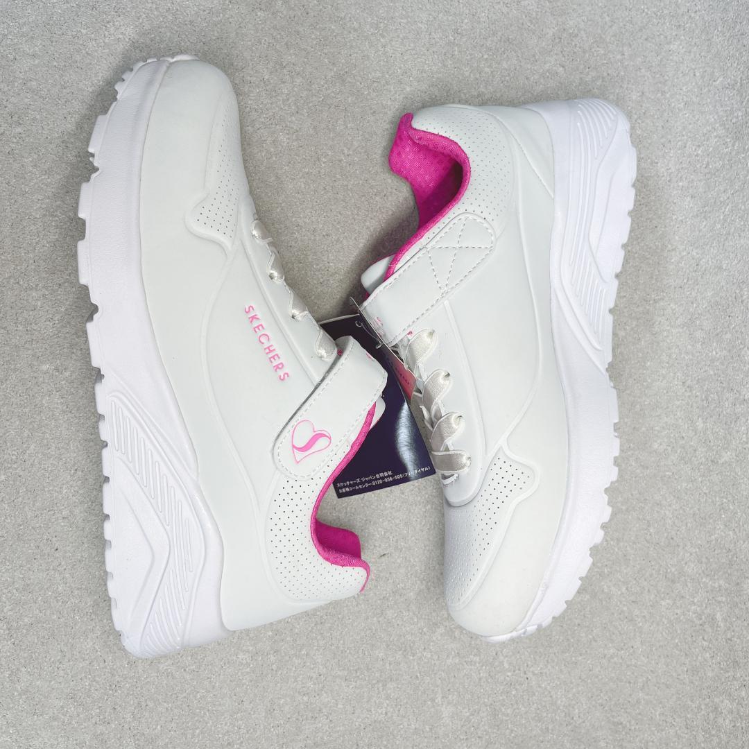  с биркой не использовался товар Skechers 23.5cmuno свет белый розовый спортивные туфли 