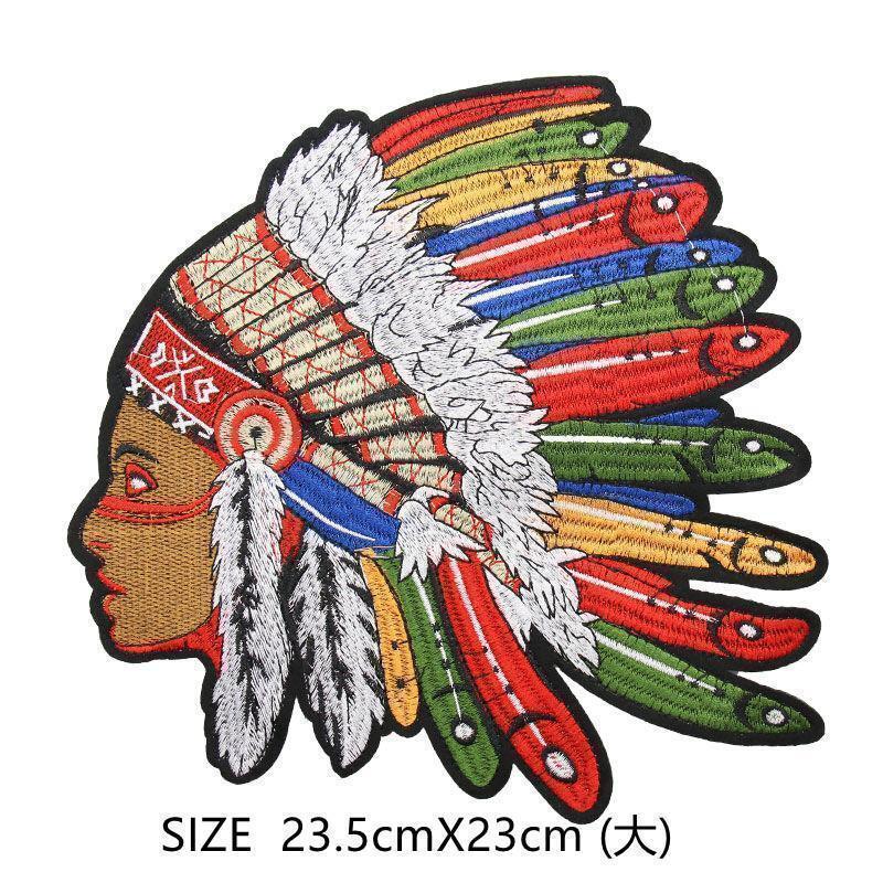 大きいワッペン　3枚　手縫い＋アイロン　豪華刺繍　インディアン