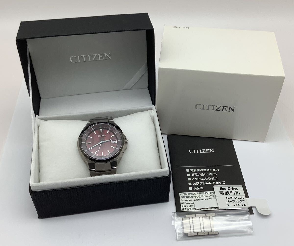 稼働品 美品 CITIZEN シチズン アテッサ 情熱コレクション 限定400本 エコドライブ 電波時計 CB3016-51Z 腕時計 ケース付 H128-S122198 _画像1