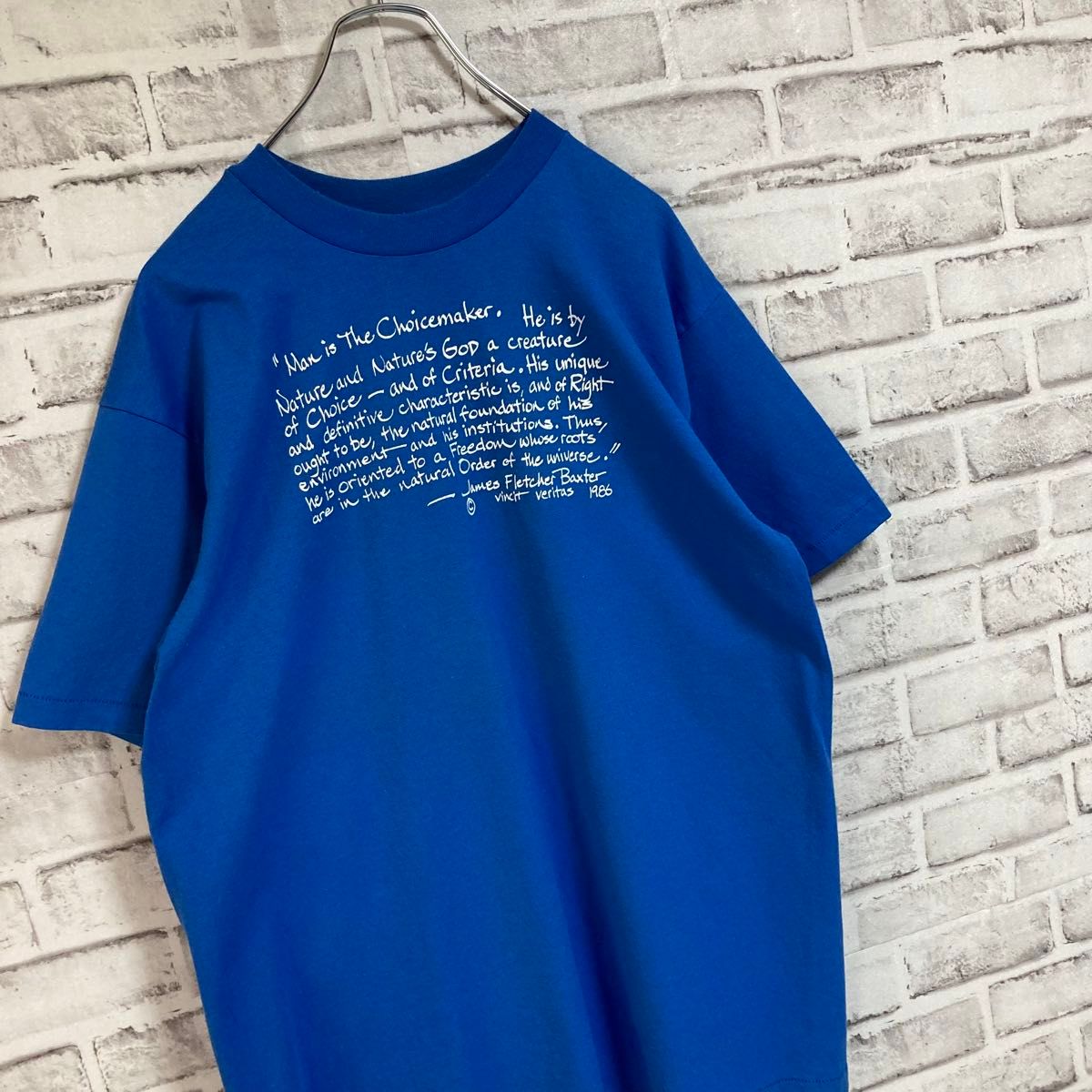 激レア80sTee★Hanes ヘインズ USA製 両面プリントTシャツ 80s vintage 哲学 テキスト アメリカ 古着