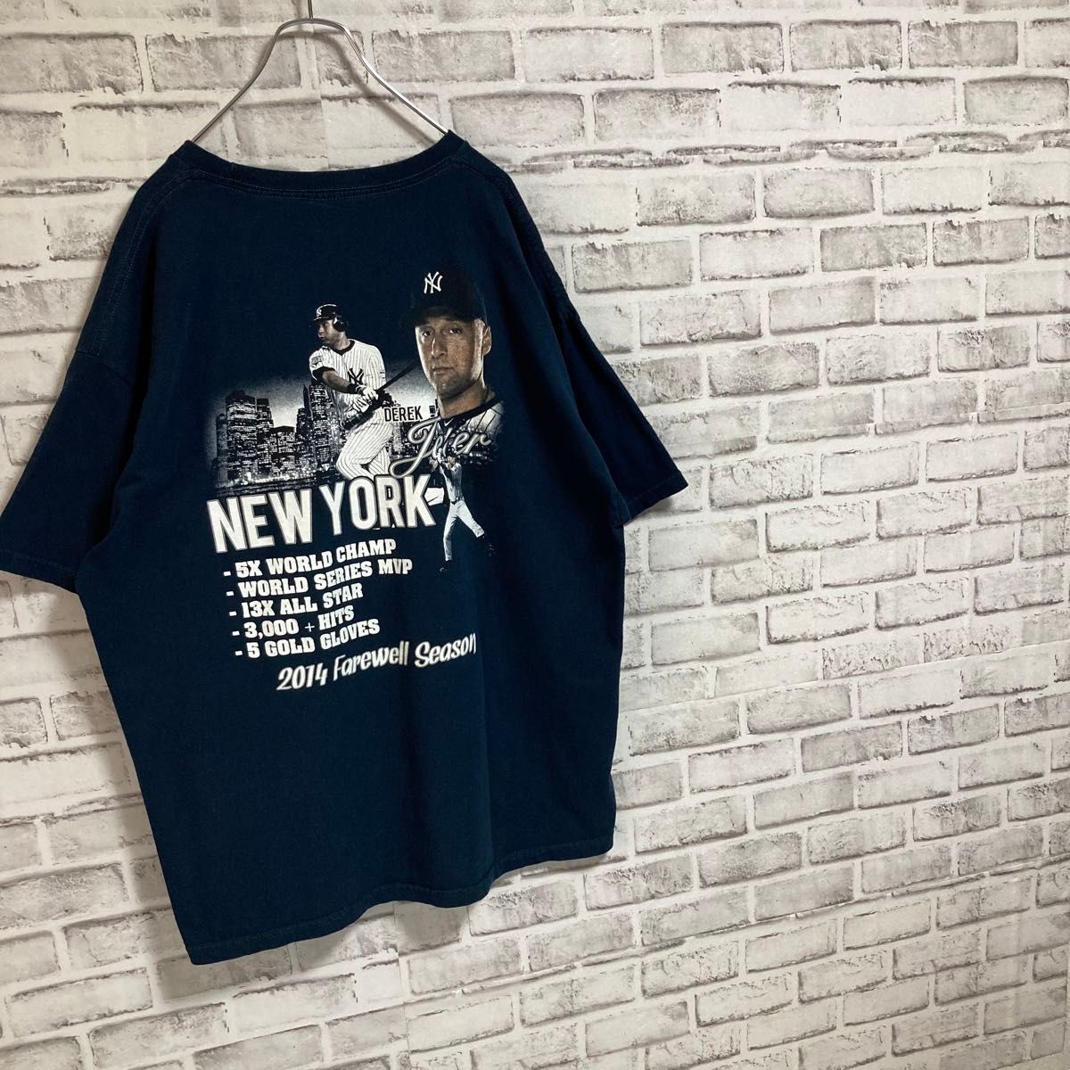 超激レアTee★NY ニューヨーク ヤンキース New York Yankees Derek Jeter 引退記念Tシャツ 古着