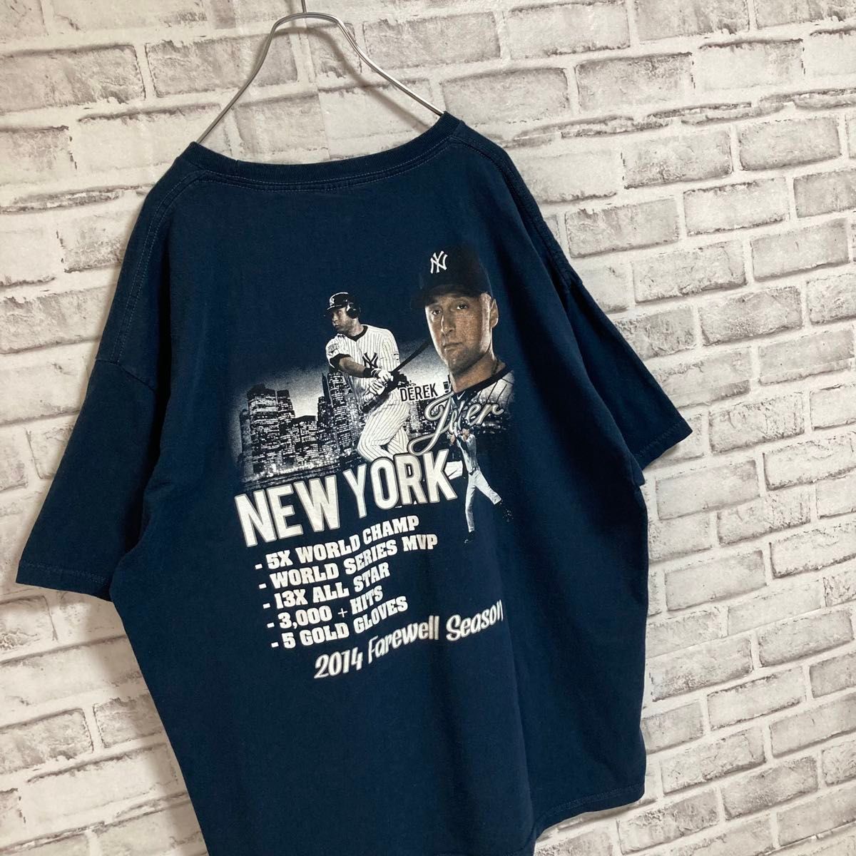 超激レアTee★NY ニューヨーク ヤンキース New York Yankees Derek Jeter 引退記念Tシャツ 古着