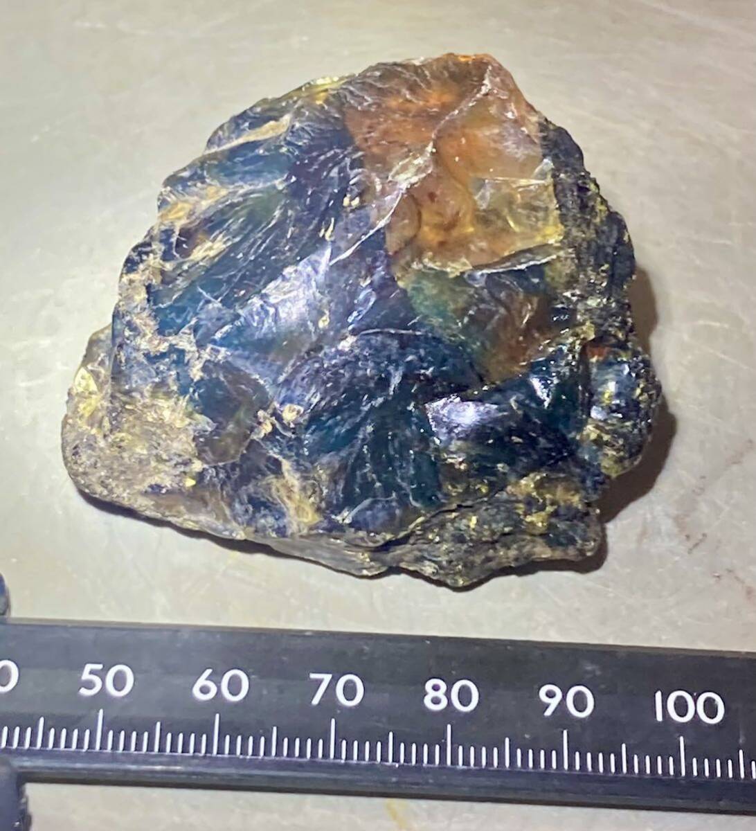  Indonesia sma tiger island production natural blue amber raw ore 35.90g beautiful ^ ^