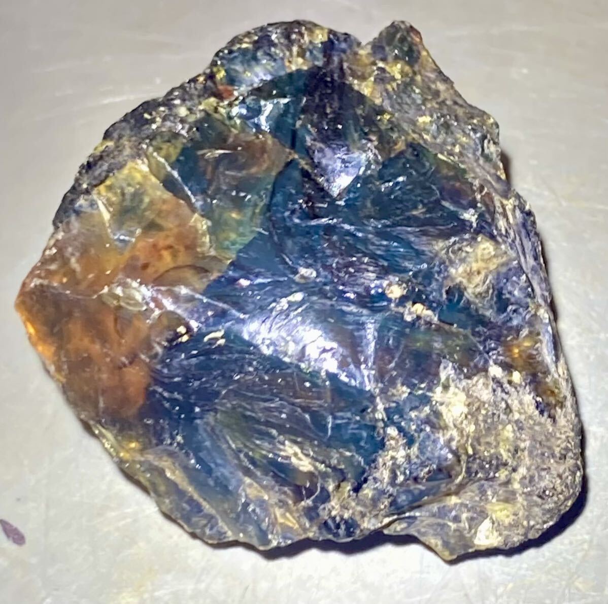  Indonesia sma tiger island production natural blue amber raw ore 35.90g beautiful ^ ^