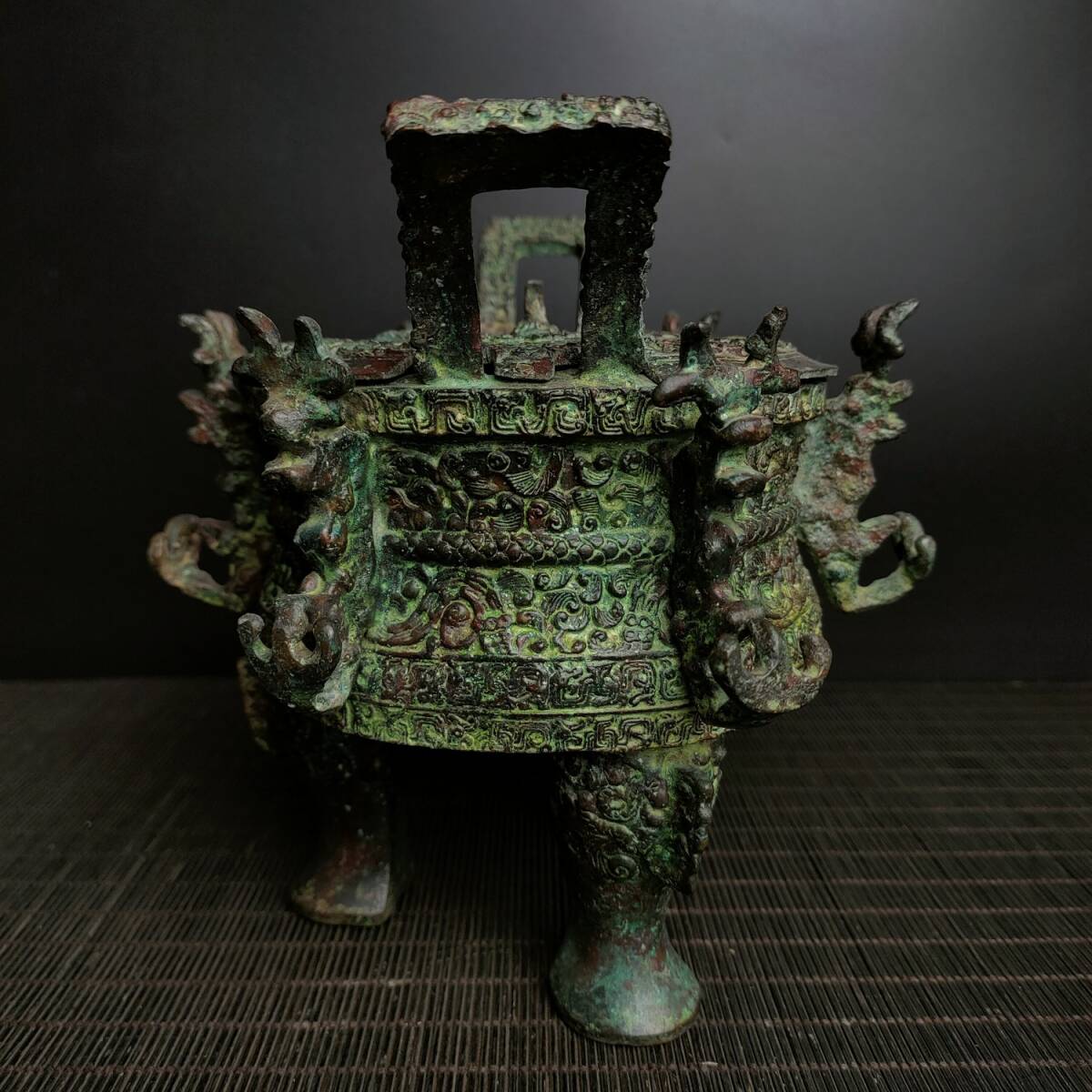 旧藏 青銅器 中国春秋戦国時代の青銅王子午鼎 時代物 中國古美術 旧藏 青銅器 中国春秋戦国時代の青銅王子午鼎 時代物 中國古美術