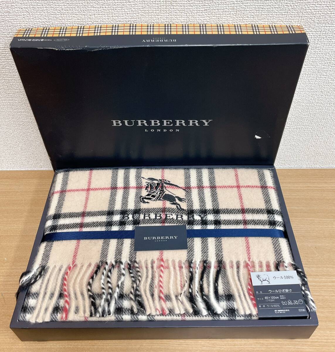 [BURBERRY LONDON Burberry покрывало на колени шерсть покрывало на колени ] бренд / проверка / бежевый / мужской / женский /T65-236