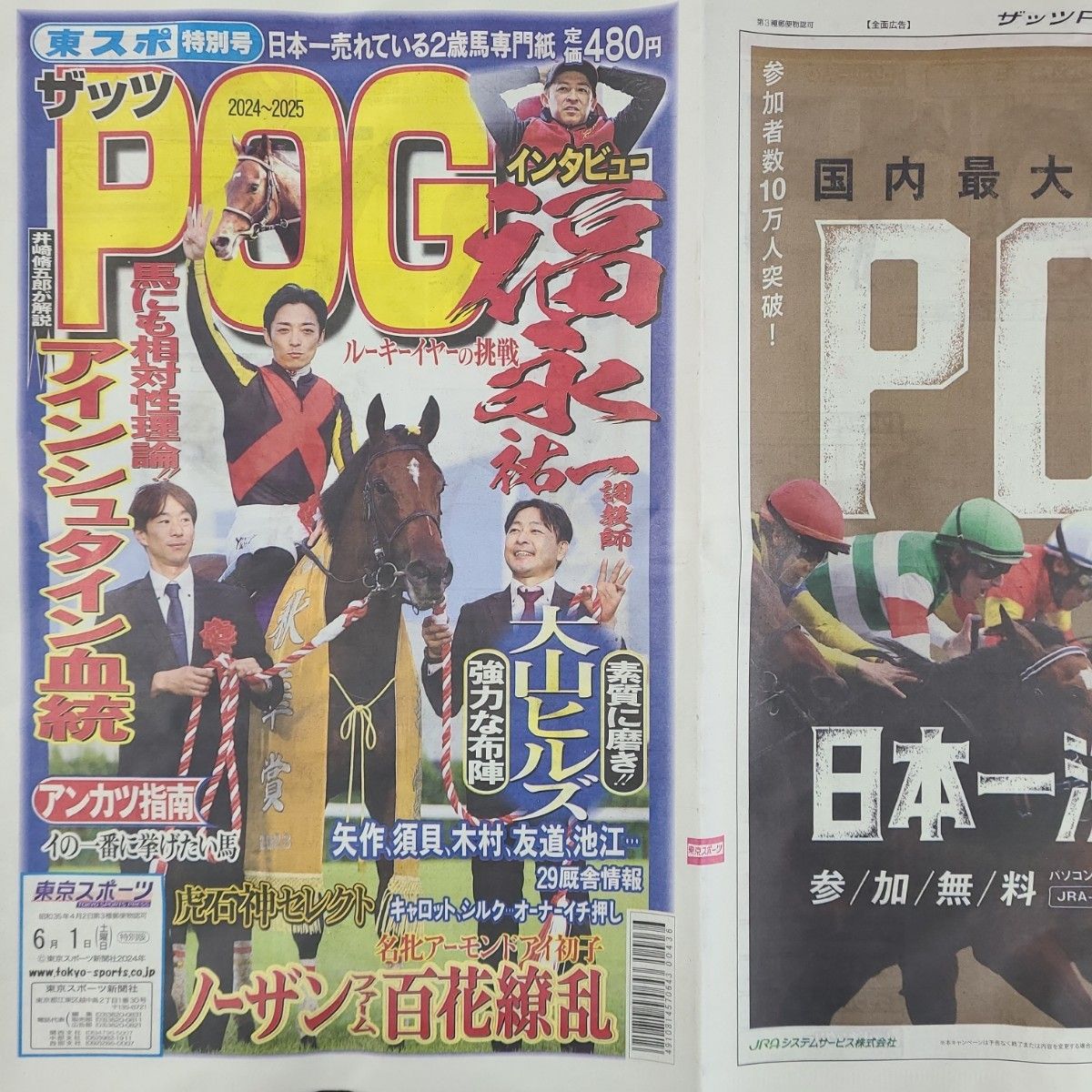 匿名配送、送料無料、即購入OK!週刊ギャロップ臨時増刊POG2024~2025ザッツPOG2つセット