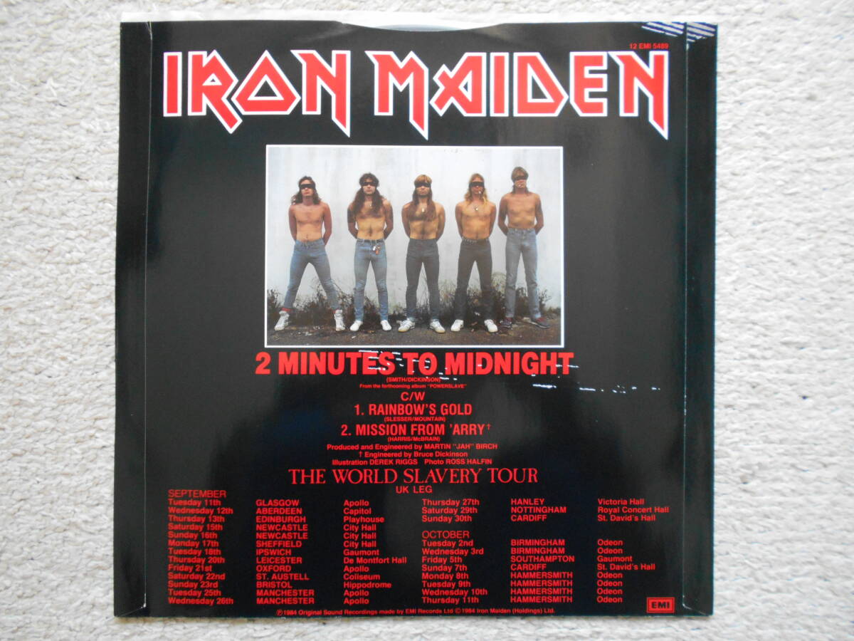12inch UK ORIG! IRON MAIDEN/2 MINUTES TO MIDNIGHT☆12 EMI 5489★両面マト１ STERLING刻印_画像2