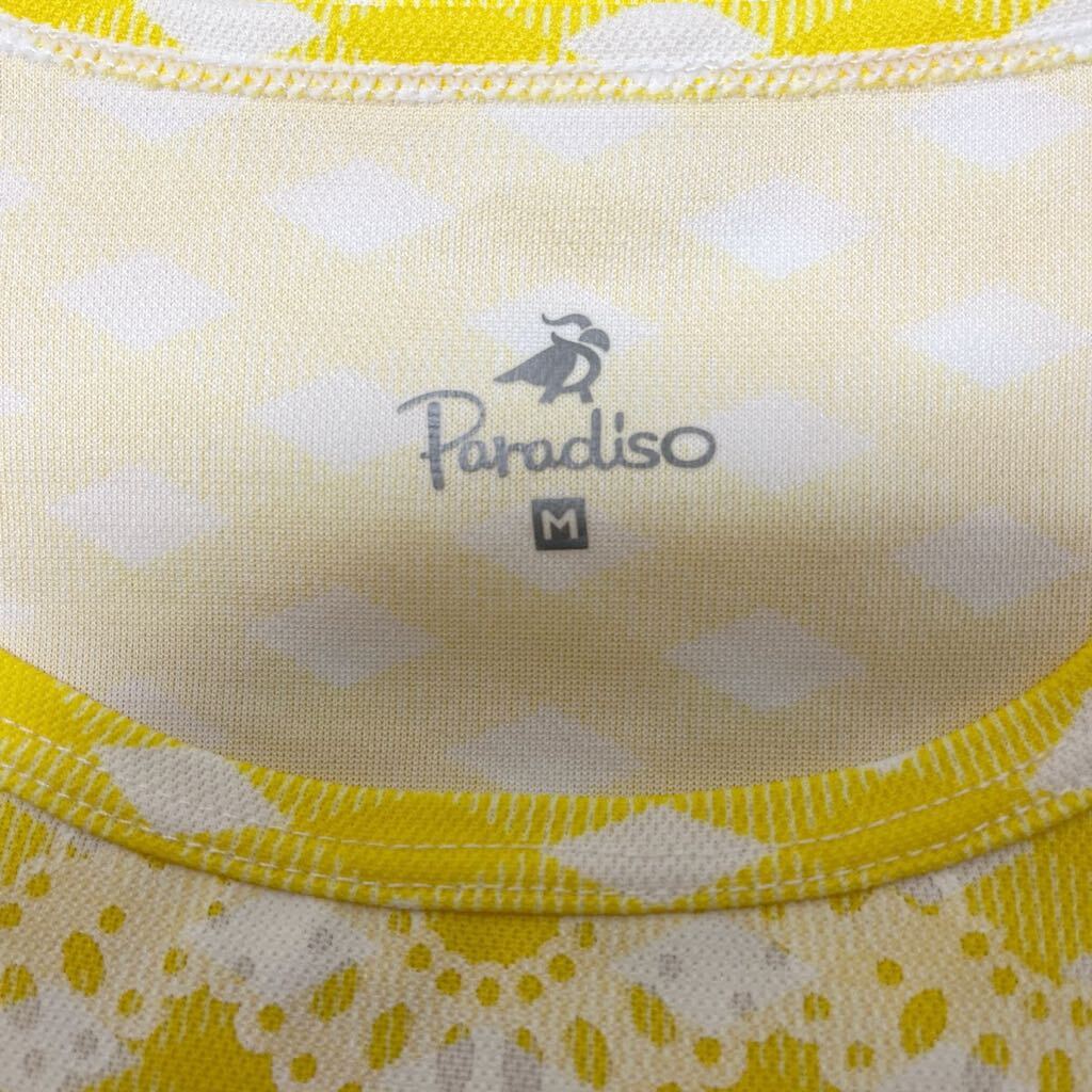 Paradiso パラディーゾ レディース テニスウエア ゲームシャツ Mサイズ イエロー ポリエステル_画像3