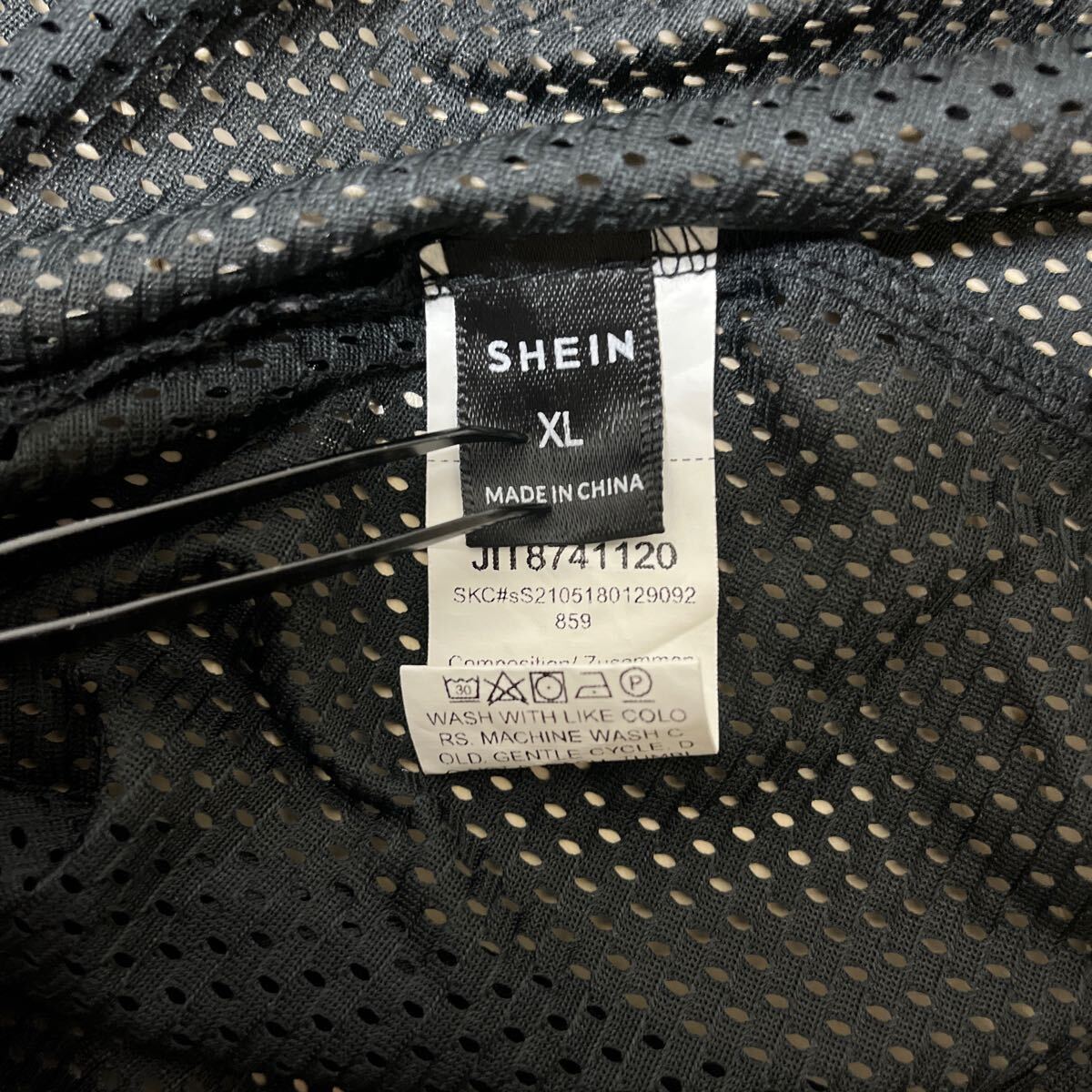 SHEIN シーン バスケット ユニフォーム ゲームシャツ XLサイズ ブラック ポリエステル_画像3