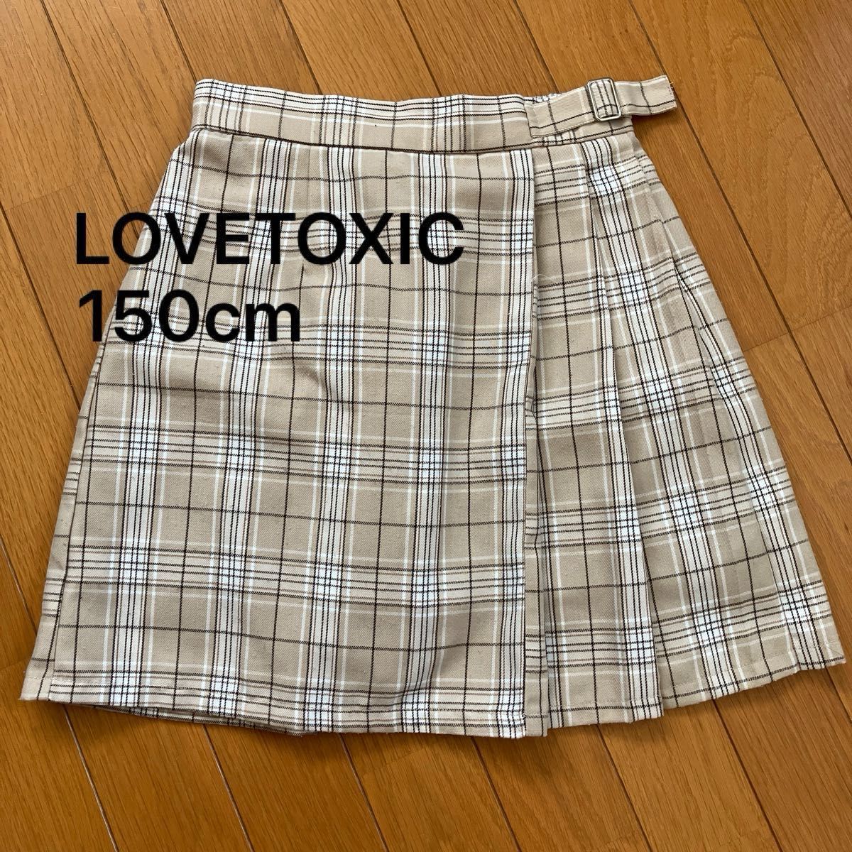 子供服　 プリーツ チェック　スカート　150cm Lovetoxic ラブトキ　小学生　キッズ　チェック柄スカート