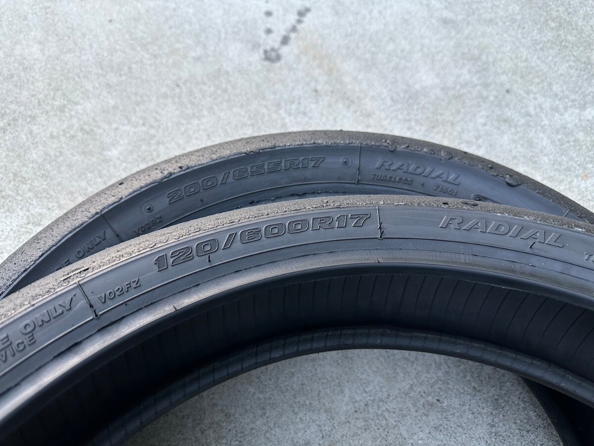 バリ山 使用30分程 BS スリック 120/600R17 200/655R17 ラップ巻室内保管 120/70 200/60 200/55 R11 スーパーコルサ Gの画像6