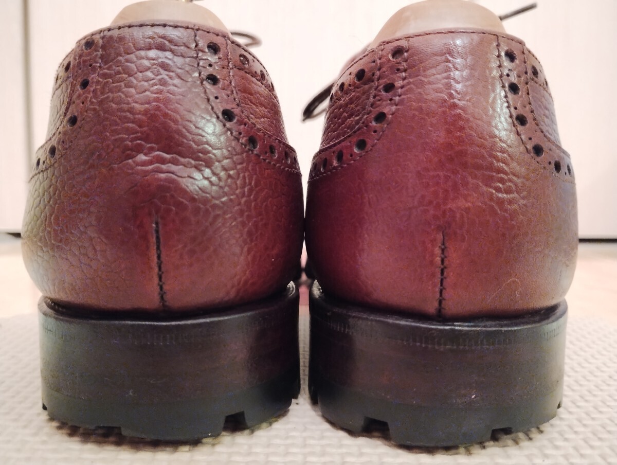 減り少なめ ヤンコ 外羽根 ストレートチップ 茶 UK 6.5 25.0 スペイン製 ビンテージ 革靴 靴 ケンゴン_画像4
