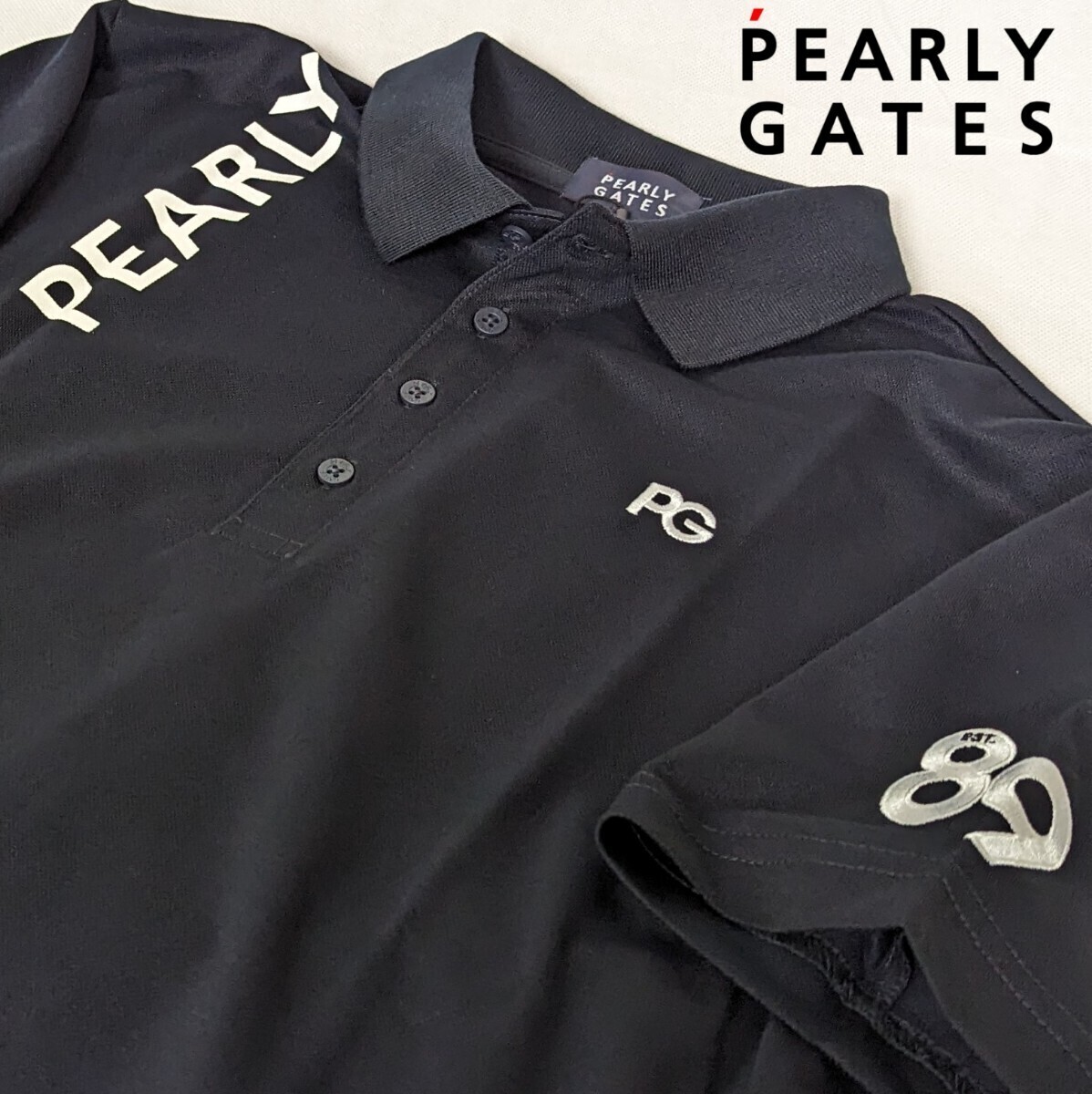 ★新品正規品 PEARLYGATES/パーリーゲイツ メンズビッグ裏カノコ 半袖ポロシャツsize5(L) 抜群の吸収速乾性、通気性_画像1