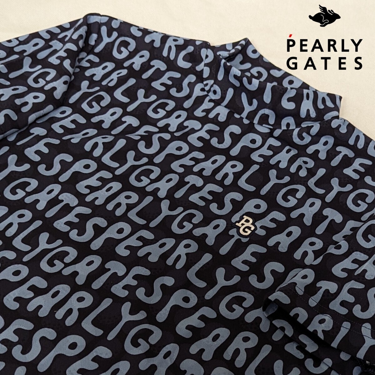 ★新品正規品最新作 PEARLYGATES/パーリーゲイツ ポリエステルストレッチ 半袖ハイネックカットソー size6(LL)　夏に大活躍！！_画像1