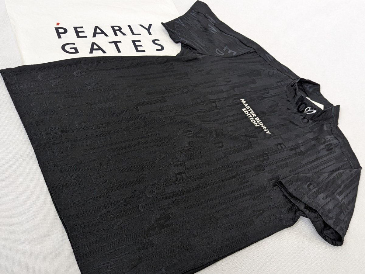 ★新品正規品 PEARLYGATES/マスターバニーメンズ 3Dロゴ ブリスタージャガード半袖ハイネックカットソー size5(L) の画像4