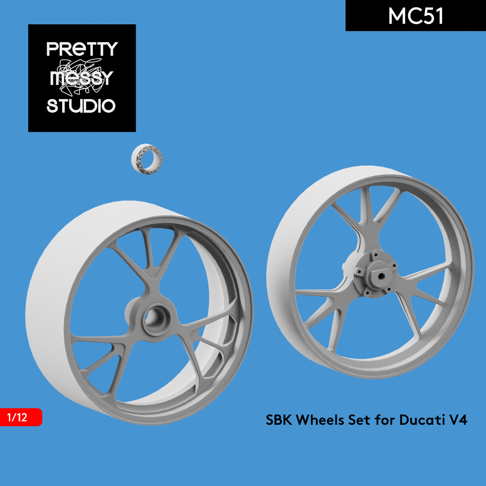 3D printer SBK wheel set Tamiya 1/12 Ducati super reje-laV4 Tamiya #MC51