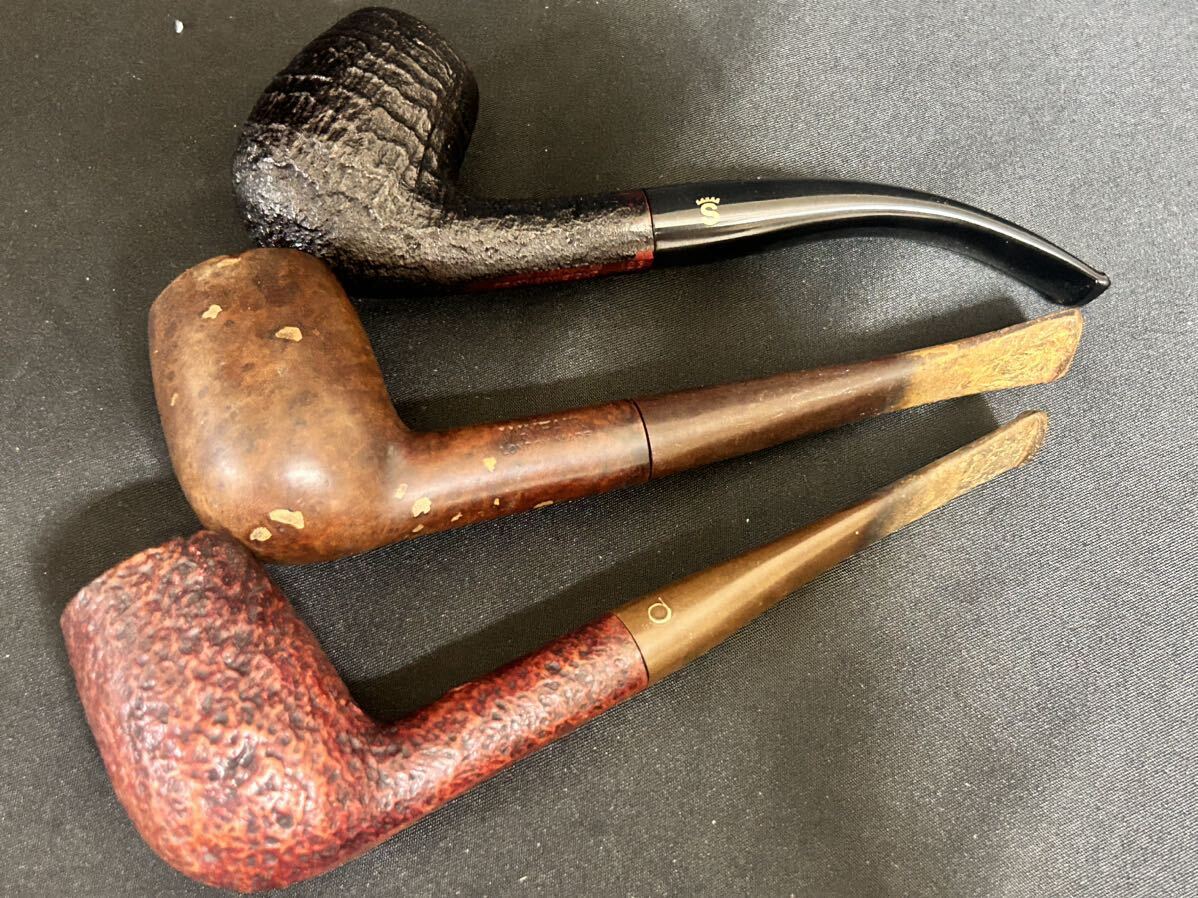 パイプ 喫煙具 OLD BRIAR MADE 喫煙グッズ リペア danmore COGNAC 英国の有名作家　Willmer　チャラタン系　3点_画像1