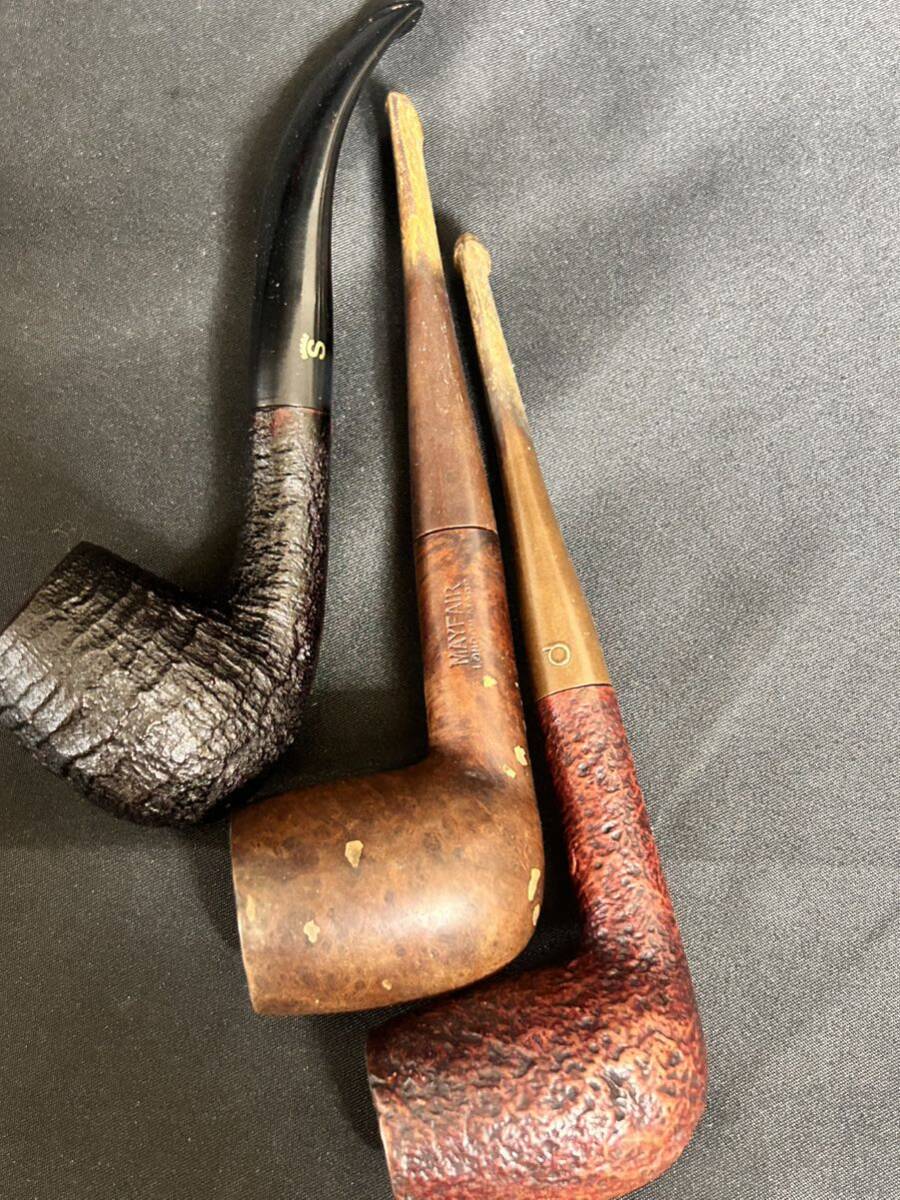 パイプ 喫煙具 OLD BRIAR MADE 喫煙グッズ リペア danmore COGNAC 英国の有名作家　Willmer　チャラタン系　3点_画像2