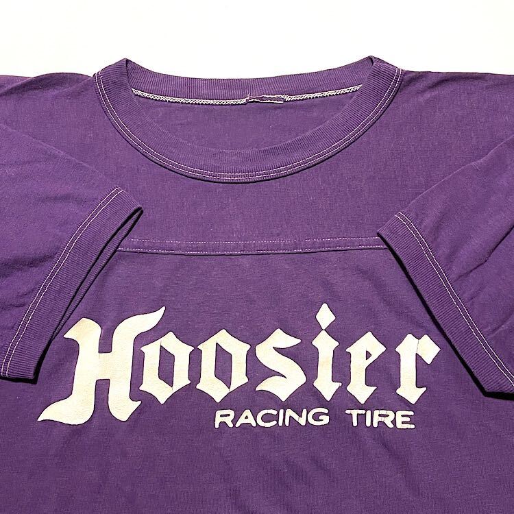 激レア　80s ビンテージ ホットロッド Hoosier ドラッグレース フージャーレーシング Tシャツ ハーレーダビッドソン フットボールT Racing_画像4