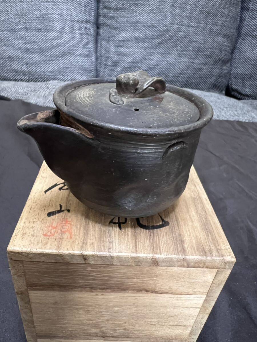 . hill . Izumi .. mountain Bizen .. bin . tea utensils small teapot tea utensils Okayama Special production Bizen . bin box attaching craftsman antique 